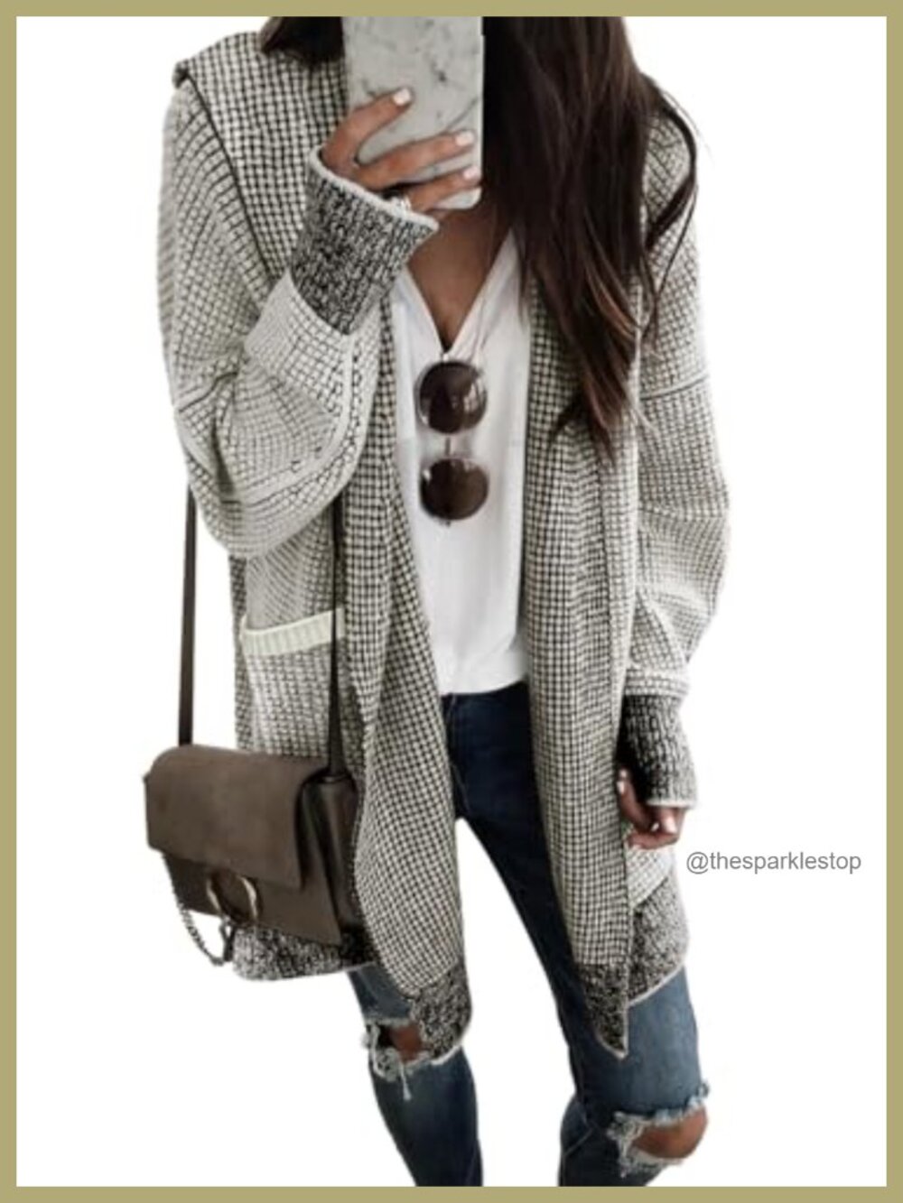 Womens Open Front Hooded Cardigan Oversized Knit Sweater Fall
